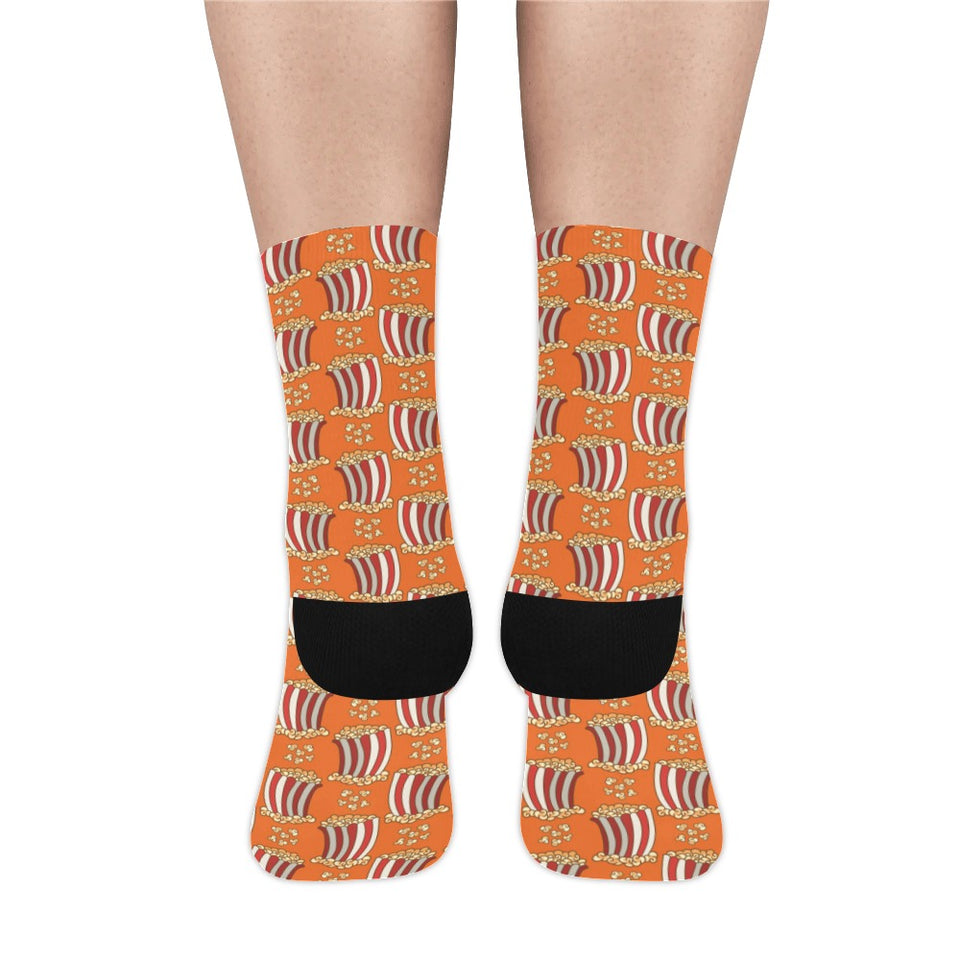 Popcorn Pattern Print Design 05 Crew Socks