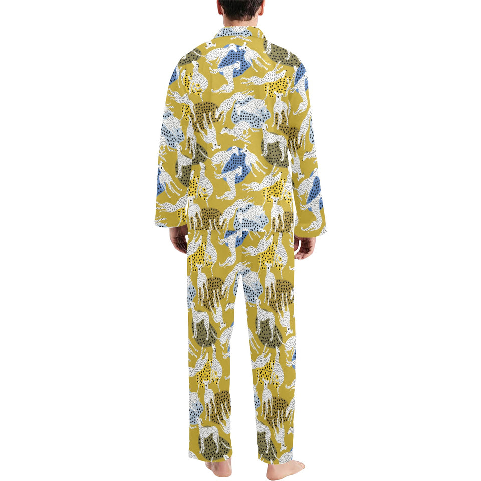 Greyhound Pattern Print Design 02 Men's Long Pajama Set