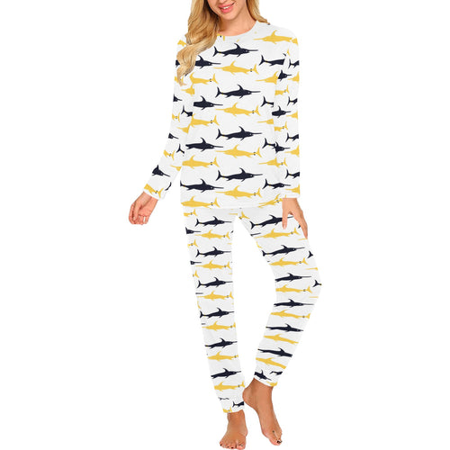 Swordfish Pattern Print Design 05 Women's All Over Print Pajama Set