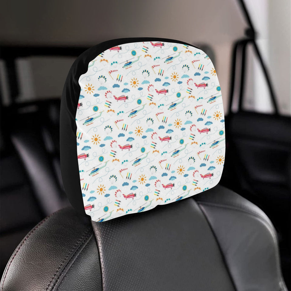 Helicopter Plane Pattern Car Headrest Cover