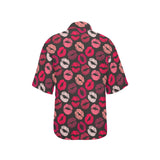 Lips Pattern Print Design 02 Women's All Over Print Hawaiian Shirt