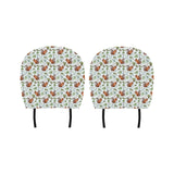 Squirrel Pattern Print Design 02 Car Headrest Cover