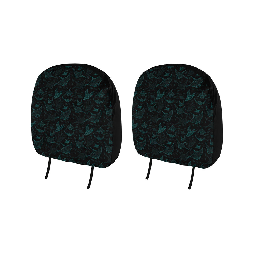 Stingray Pattern Print Design 02 Car Headrest Cover