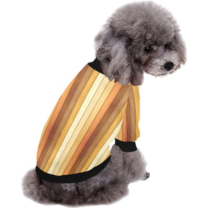 Wood Printed Pattern Print Design 01 All Over Print Pet Dog Round Neck Fuzzy Shirt