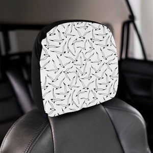 Seagull Pattern Print Design 04 Car Headrest Cover