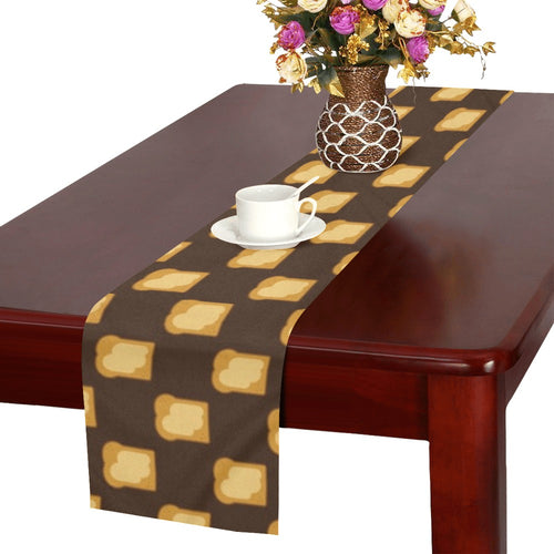 Bread Toast Pattern Print Design 01 Table Runner