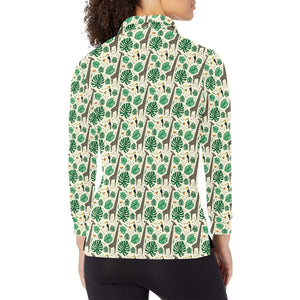 Giraffe Pattern Print Design 02 Women's Long Sleeve Polo Shirt