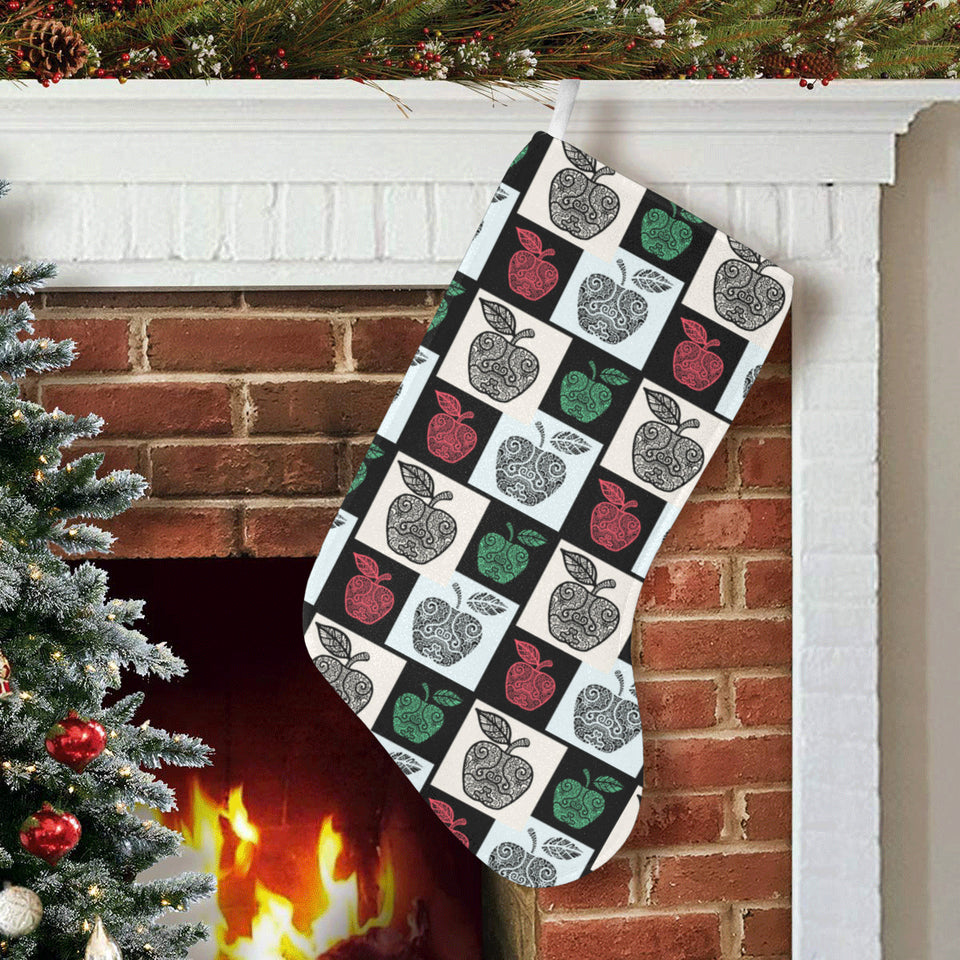 Apple Tribel Pattern Christmas Stocking