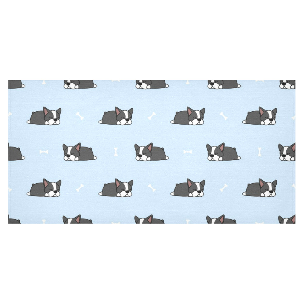 Sleep Boston Terrier Bone Pattern Tablecloth