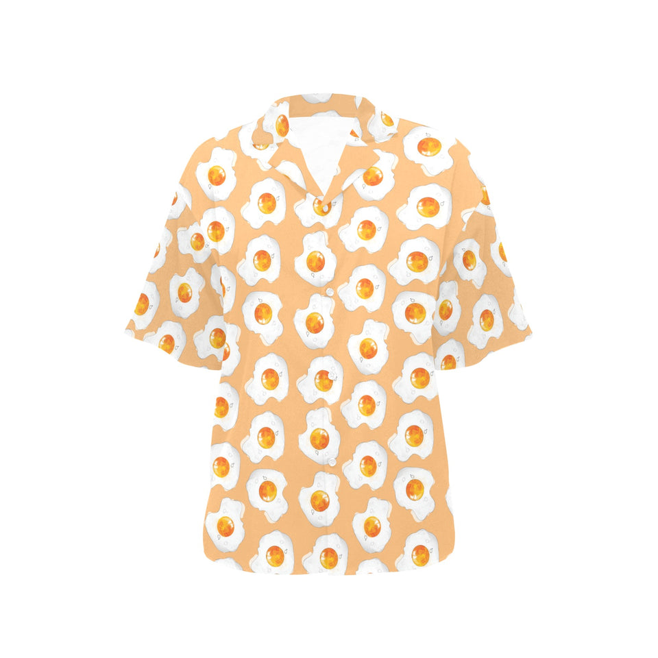 Fried Eggs Pattern Print Design 01 Women's All Over Print Hawaiian Shirt