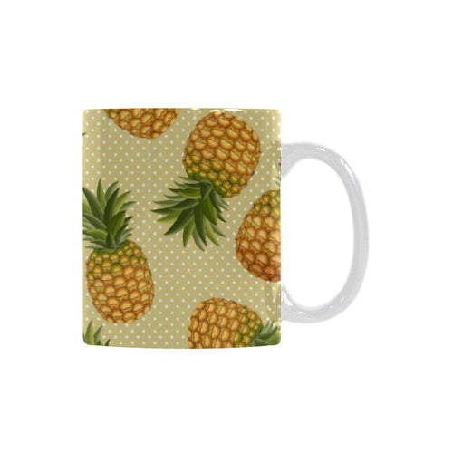 Pineapple Pattern Pokka Dot Background Classical White Mug (FulFilled In US)