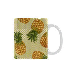 Pineapple Pattern Pokka Dot Background Classical White Mug (FulFilled In US)