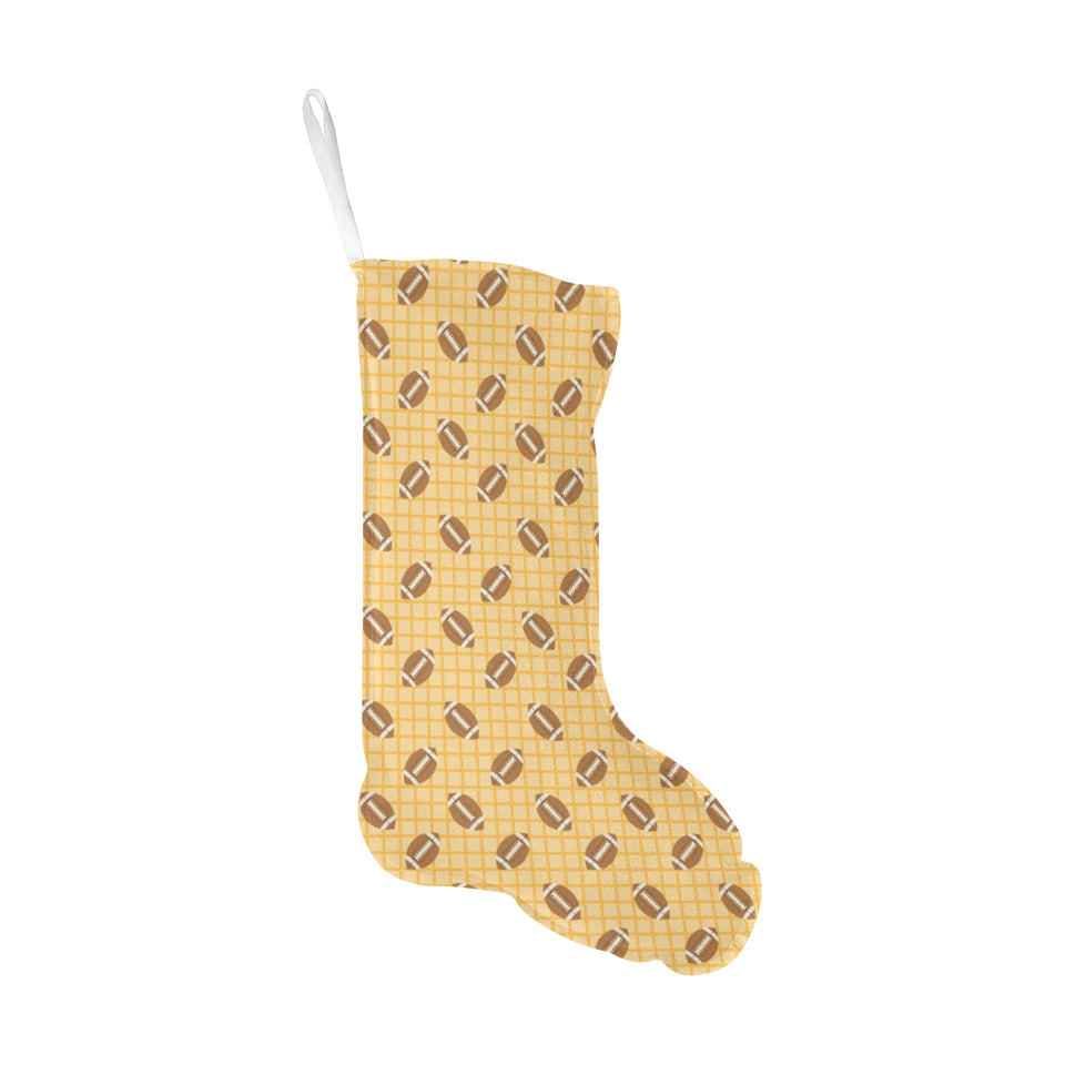 American Football Ball Pattern Yellow Background Christmas Stocking