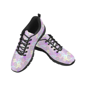 Unicorn Heart Pattern Men's Sneakers Black