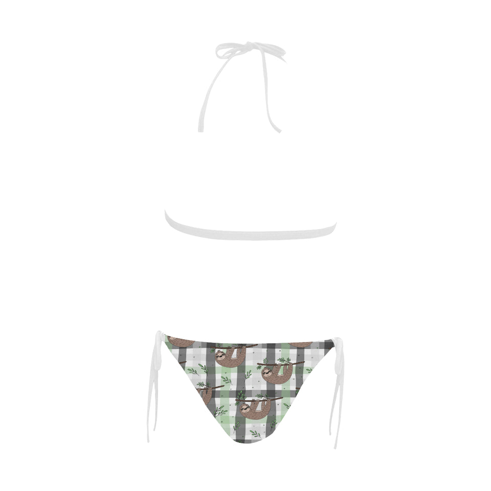 Sloth Pattern Stripe Background Sexy Bikinis Two-Pieces Swimsuits