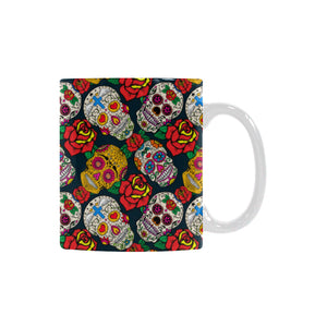 Suger Skull Pattern Background Classical White Mug (FulFilled In US)