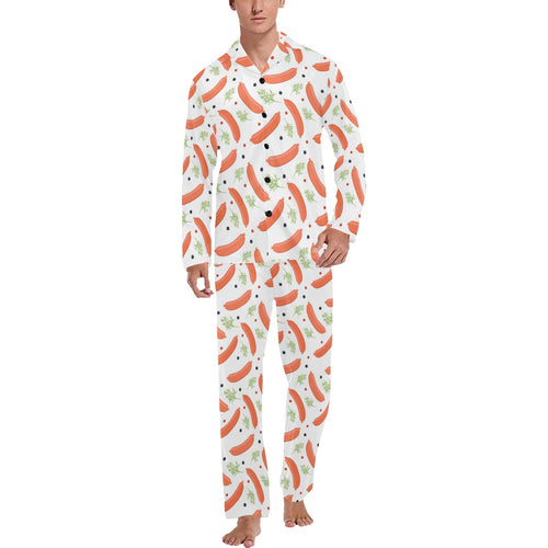 Sausage Pattern Print Design 03 Men's Long Pajama Set