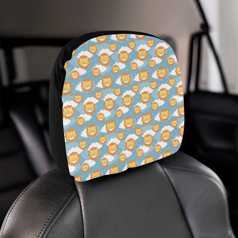 Lion Pattern Print Design 05 Car Headrest Cover