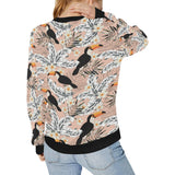 Toucan Theme Pattern Women's Crew Neck Sweatshirt