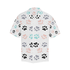 Dog Paws Pattern Print Design 02 Men's All Over Print Hawaiian Shirt (Model T58)