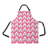 Poodle Pattern Pink background Adjustable Apron