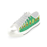 Cute Avocado Pattern Women's Low Top Canvas Shoes White