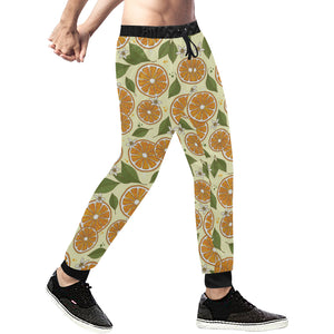 Sliced Orange Leaves  Pattern Unisex Casual Sweatpants