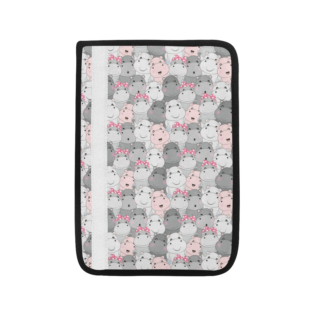 Hippopotamus Pattern Print Design 03 Car Seat Belt Cover