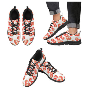 Tomato Water Color Pattern Men's Sneakers Black