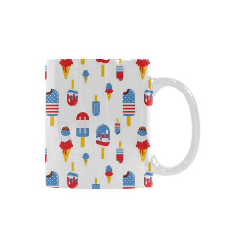 Ice Cream USA Theme Pattern Classical White Mug (FulFilled In US)