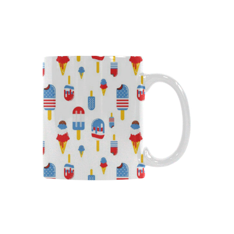 Ice Cream USA Theme Pattern Classical White Mug (FulFilled In US)