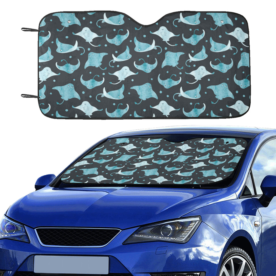 Stingray Pattern Print Design 04 Car Sun Shade