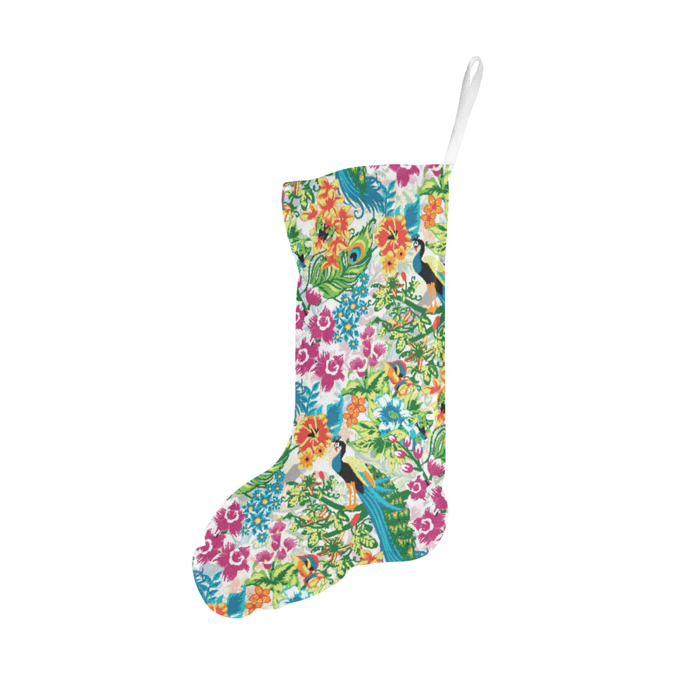 Colorful Peacock Pattern Christmas Stocking