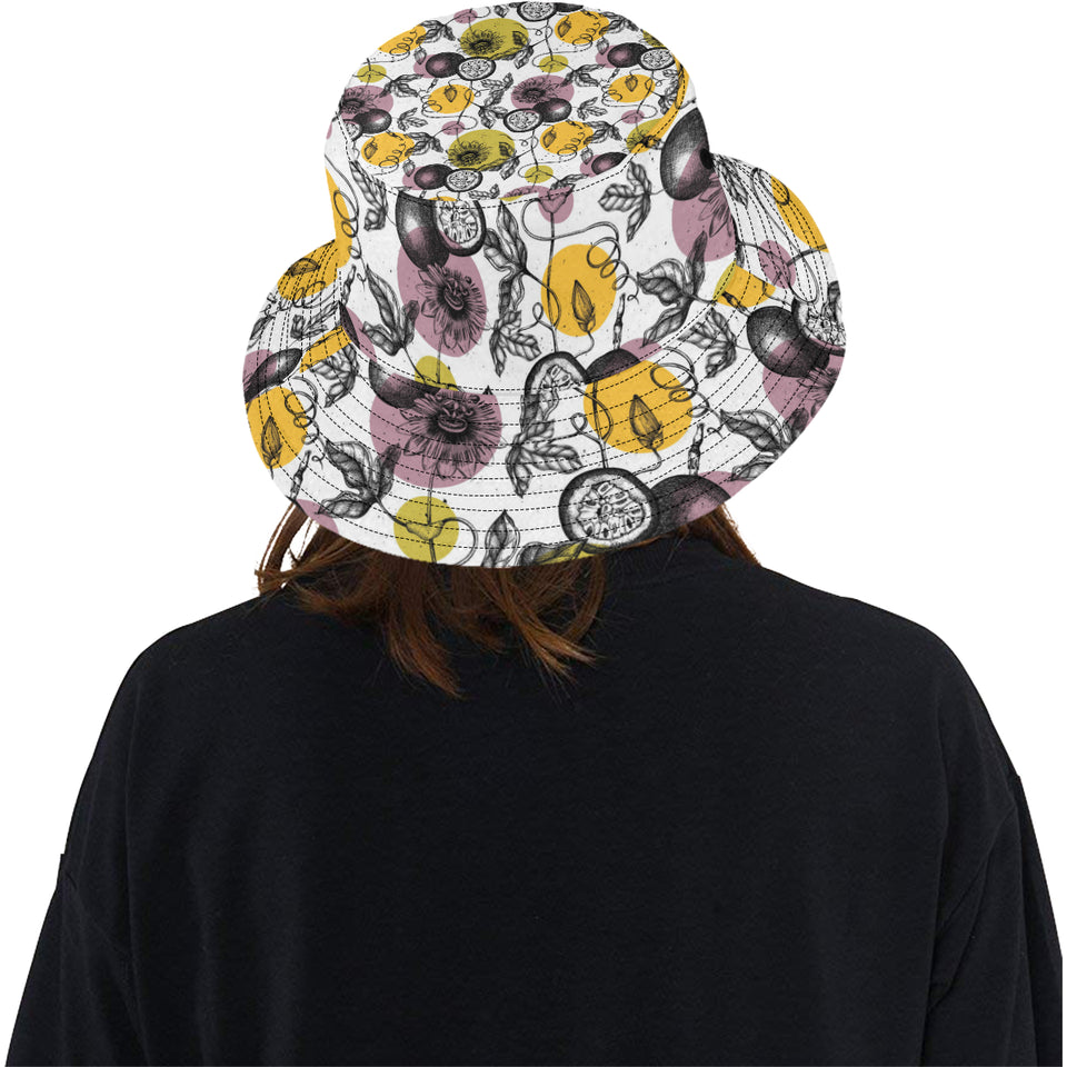 Passion Fruit Pattern Background Unisex Bucket Hat