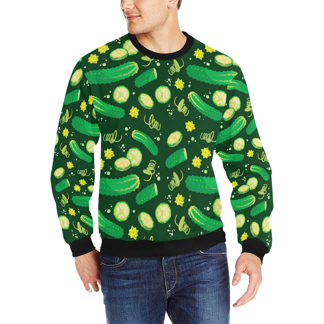 Cucumber Pattern Background Men's Crew Neck Sweatshirt