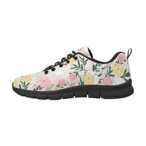 Swan Flower Pattern Men's Sneakers Black