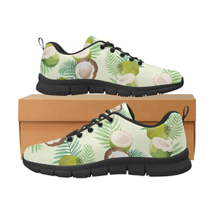 Coconut Pattern Print Design 03 Women's Sneakers Black