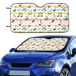 Music Notes Pattern Print Design 01 Car Sun Shade