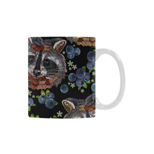 Raccoon Blueburry Pattern Classical White Mug (FulFilled In US)