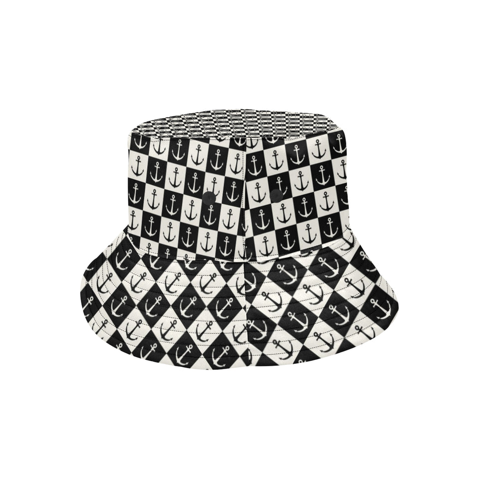 Anchor Black and White Patter Unisex Bucket Hat