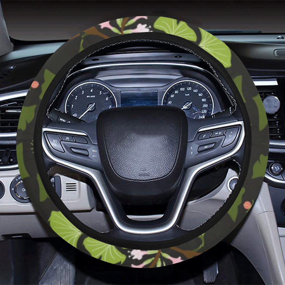 Ginkgo Leaves Flower Pattern Car Steering Wheel Cover