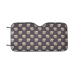 English Bulldog Pattern Print Design 03 Car Sun Shade