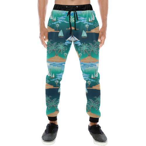 Sailboat Water Color Pattern Unisex Casual Sweatpants