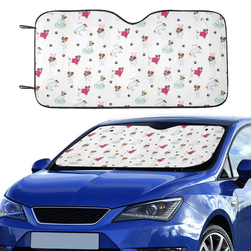 Jack Russel Pattern Print Design 03 Car Sun Shade