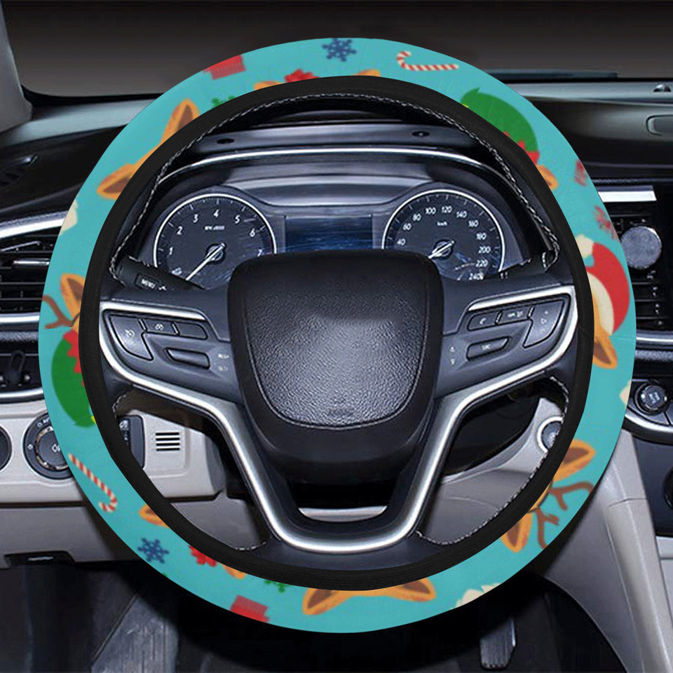 Christmas Corgi Pattern Car Steering Wheel Cover