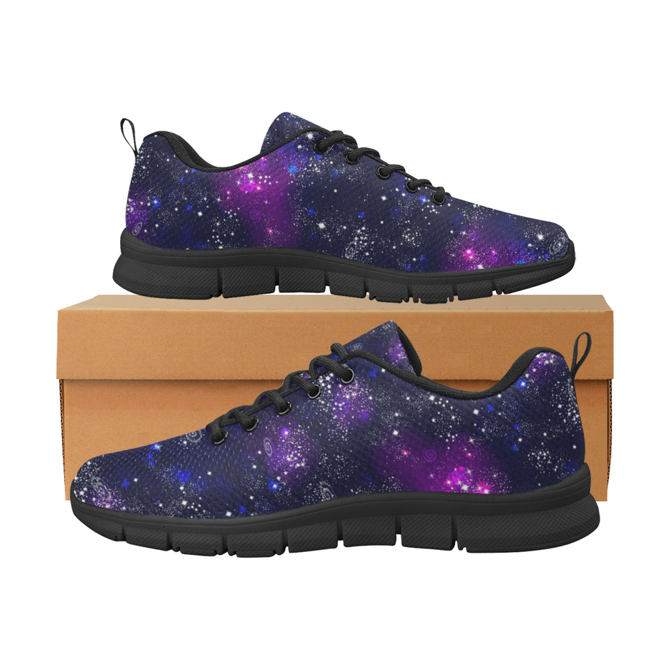 Space Galaxy Pattern Men's Sneakers Black