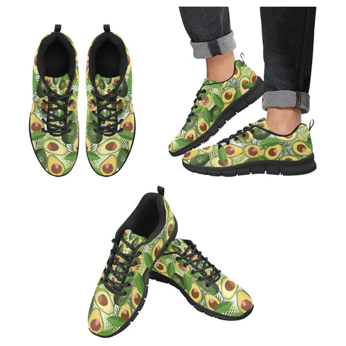 Avocado Leaves Pattern Men's Sneakers Black