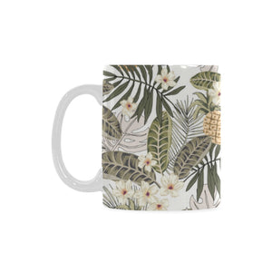 Pineapple Leave flower Pattern Classical White Mug (FulFilled In US)