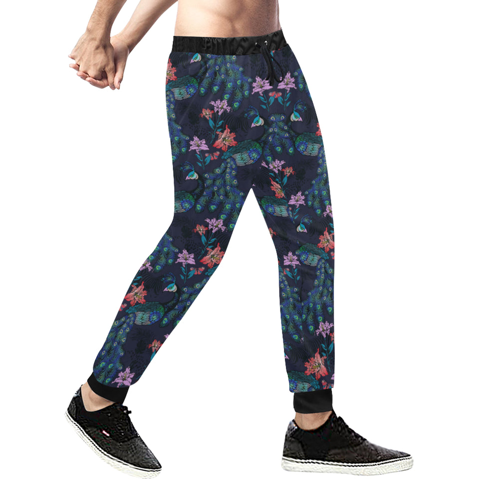 Peacock Feather Pattern Unisex Casual Sweatpants