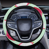 Dragon Fruit Pattern Green Background Car Steering Wheel Cover